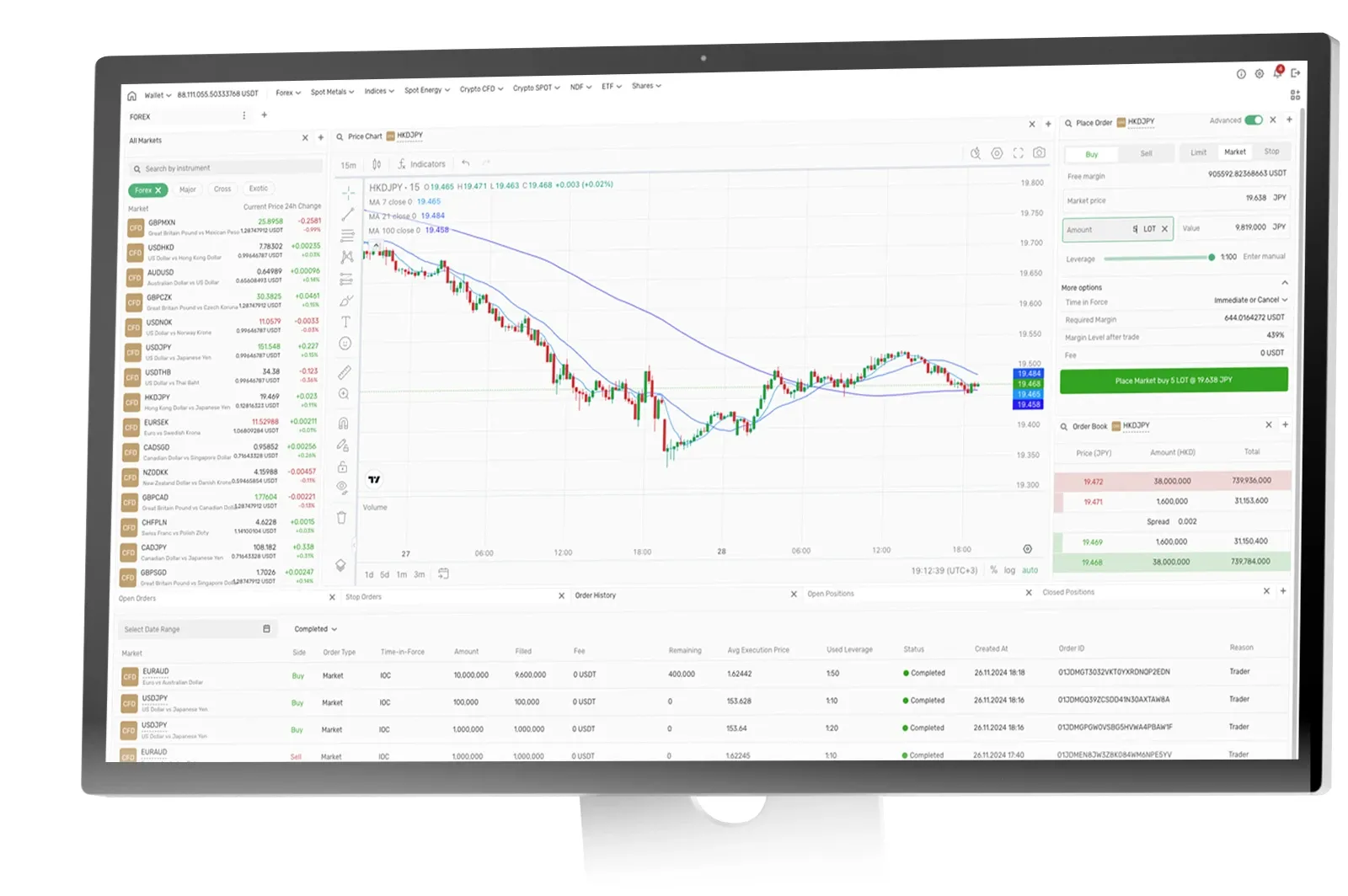 Mockup do hub de liquidez
